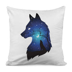 Night Forest Wolf Spirit Print Pillow Cover