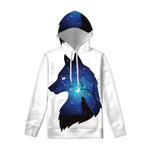 Night Forest Wolf Spirit Print Pullover Hoodie