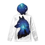 Night Forest Wolf Spirit Print Pullover Hoodie