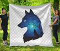 Night Forest Wolf Spirit Print Quilt