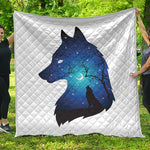 Night Forest Wolf Spirit Print Quilt