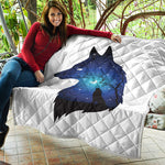 Night Forest Wolf Spirit Print Quilt