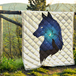 Night Forest Wolf Spirit Print Quilt