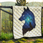 Night Forest Wolf Spirit Print Quilt