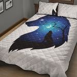 Night Forest Wolf Spirit Print Quilt Bed Set