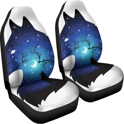 Night Forest Wolf Spirit Print Universal Fit Car Seat Covers