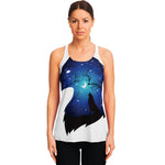Night Forest Wolf Spirit Print Women's Racerback Tank Top