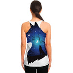 Night Forest Wolf Spirit Print Women's Racerback Tank Top