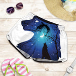 Night Forest Wolf Spirit Print Women's Shorts