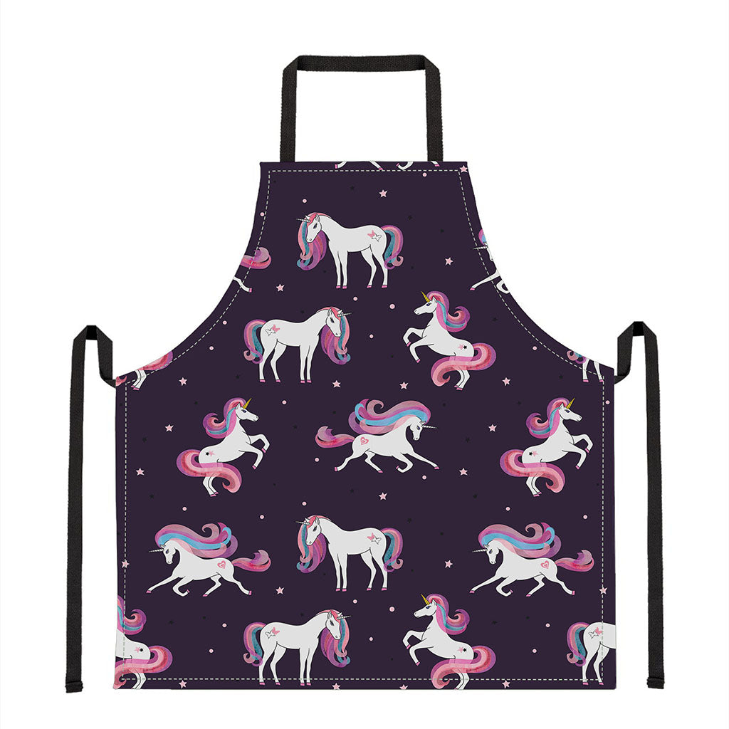 Night Girly Unicorn Pattern Print Apron