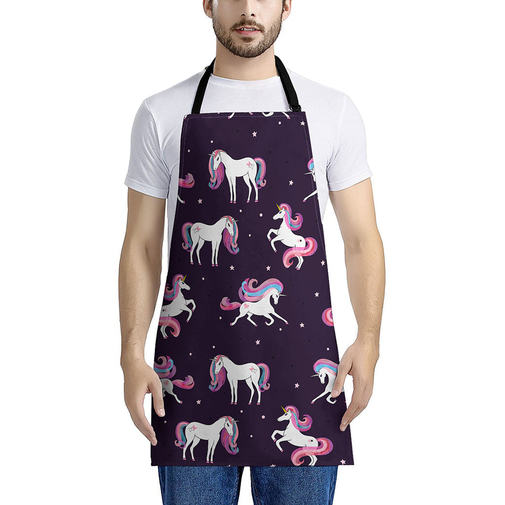 Night Girly Unicorn Pattern Print Apron