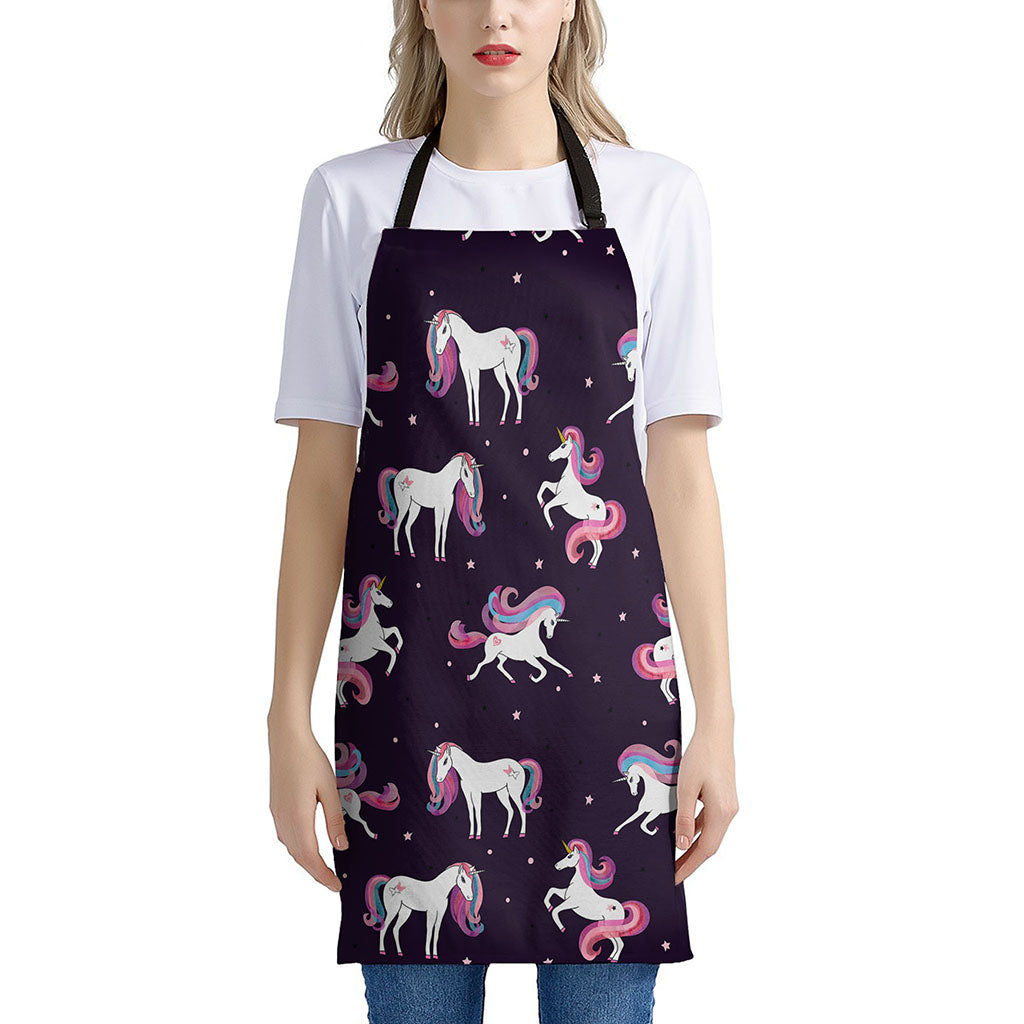 Night Girly Unicorn Pattern Print Apron