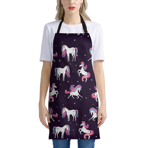 Night Girly Unicorn Pattern Print Apron