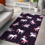 Night Girly Unicorn Pattern Print Area Rug GearFrost