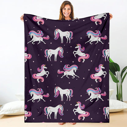 Night Girly Unicorn Pattern Print Blanket