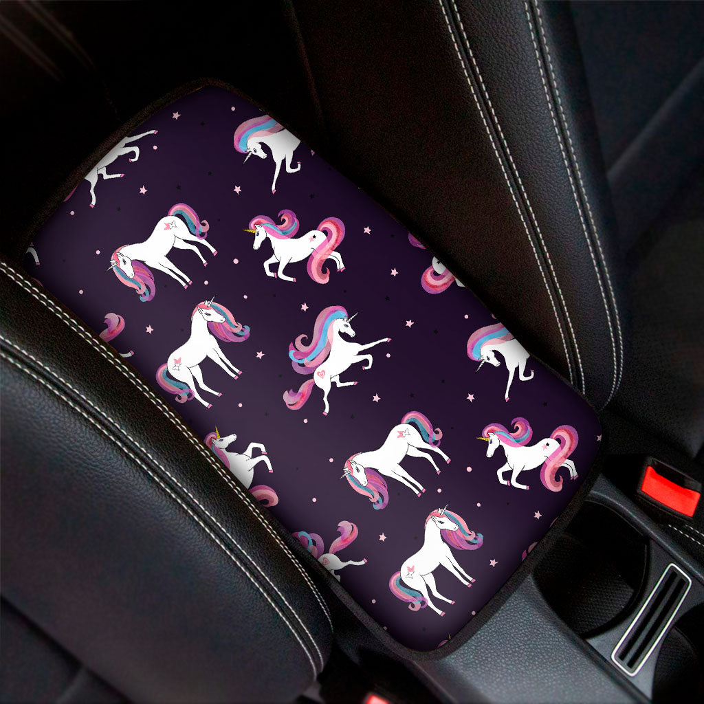 Night Girly Unicorn Pattern Print Car Center Console Cover