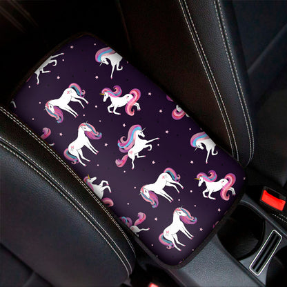 Night Girly Unicorn Pattern Print Car Center Console Cover