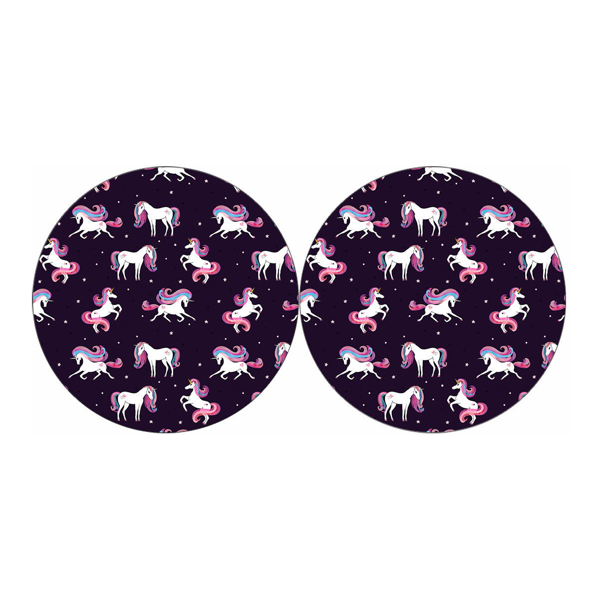 Night Girly Unicorn Pattern Print Car Coasters