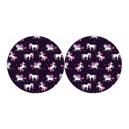 Night Girly Unicorn Pattern Print Car Coasters
