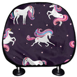 Night Girly Unicorn Pattern Print Car Headrest Covers