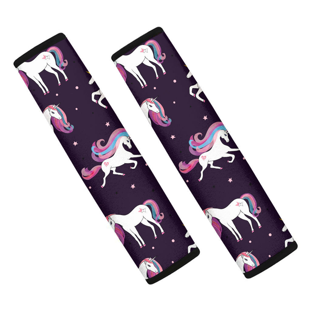 Night Girly Unicorn Pattern Print Car Seat Belt Covers