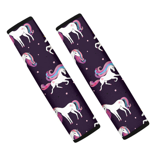 Night Girly Unicorn Pattern Print Car Seat Belt Covers
