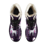Night Girly Unicorn Pattern Print Comfy Boots GearFrost