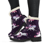 Night Girly Unicorn Pattern Print Comfy Boots GearFrost