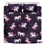 Night Girly Unicorn Pattern Print Duvet Cover Bedding Set
