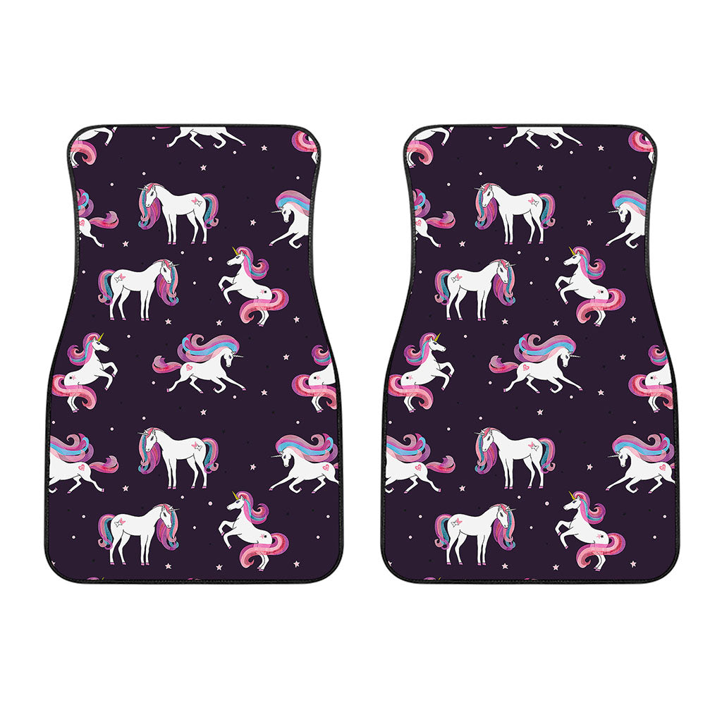 Night Girly Unicorn Pattern Print Front Car Floor Mats