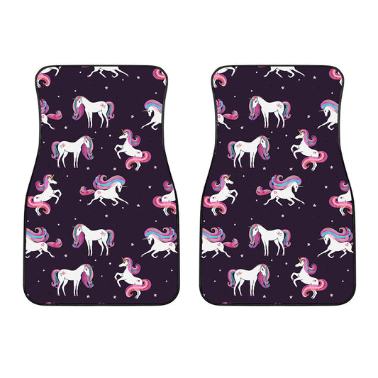 Night Girly Unicorn Pattern Print Front Car Floor Mats