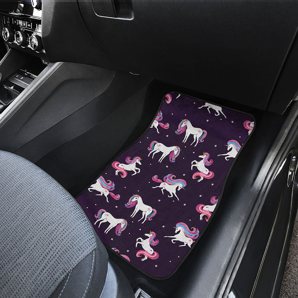 Night Girly Unicorn Pattern Print Front Car Floor Mats