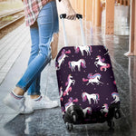 Night Girly Unicorn Pattern Print Luggage Cover GearFrost