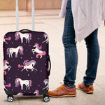 Night Girly Unicorn Pattern Print Luggage Cover GearFrost