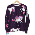 Night Girly Unicorn Pattern Print Men's Crewneck Sweatshirt