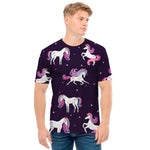 Night Girly Unicorn Pattern Print Men's T-Shirt