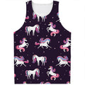 Night Girly Unicorn Pattern Print Men's Tank Top