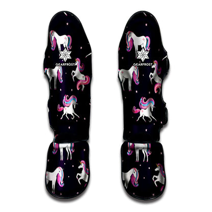 Night Girly Unicorn Pattern Print Muay Thai Shin Guard
