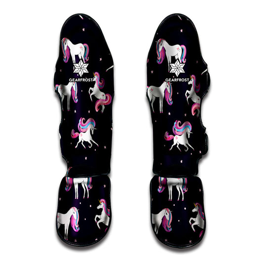 Night Girly Unicorn Pattern Print Muay Thai Shin Guard