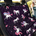 Night Girly Unicorn Pattern Print Pet Car Back Seat Cover