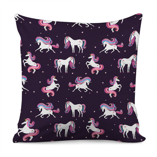 Night Girly Unicorn Pattern Print Pillow Cover