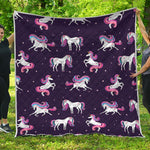 Night Girly Unicorn Pattern Print Quilt