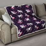 Night Girly Unicorn Pattern Print Quilt