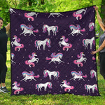 Night Girly Unicorn Pattern Print Quilt