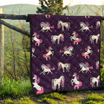 Night Girly Unicorn Pattern Print Quilt