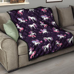 Night Girly Unicorn Pattern Print Quilt