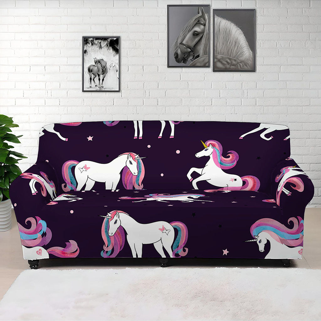 Night Girly Unicorn Pattern Print Sofa Cover