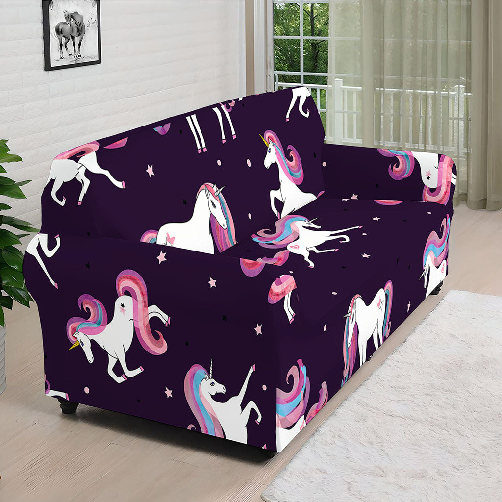 Night Girly Unicorn Pattern Print Sofa Cover