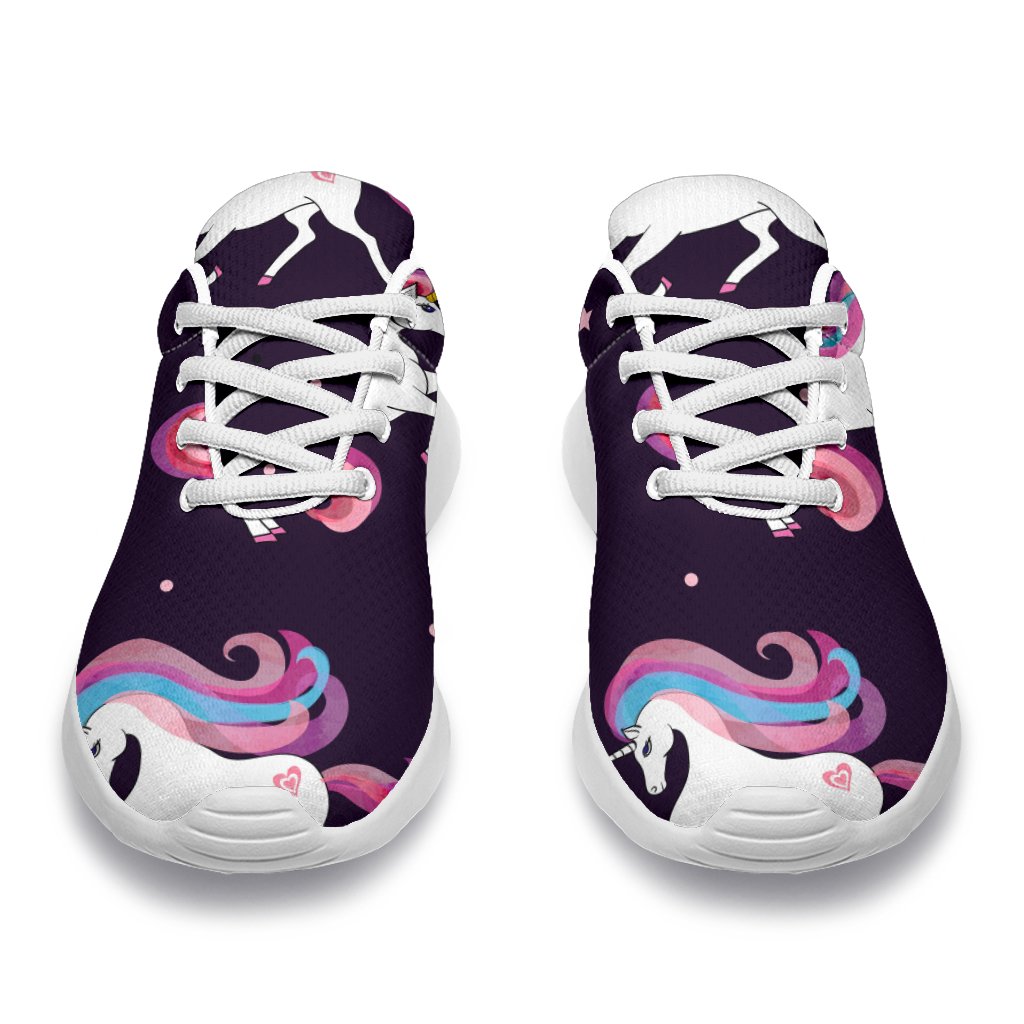 Night Girly Unicorn Pattern Print Sport Shoes GearFrost