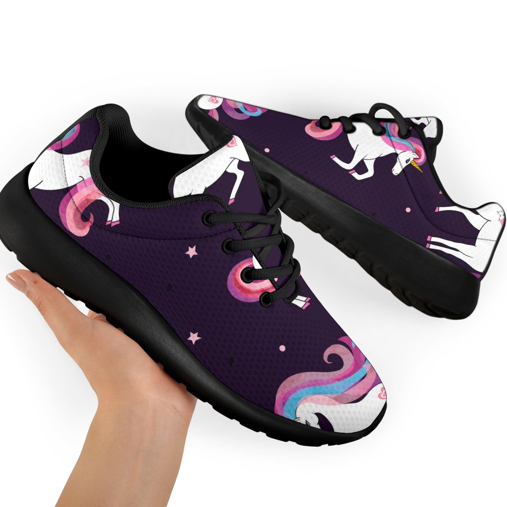 Night Girly Unicorn Pattern Print Sport Shoes GearFrost